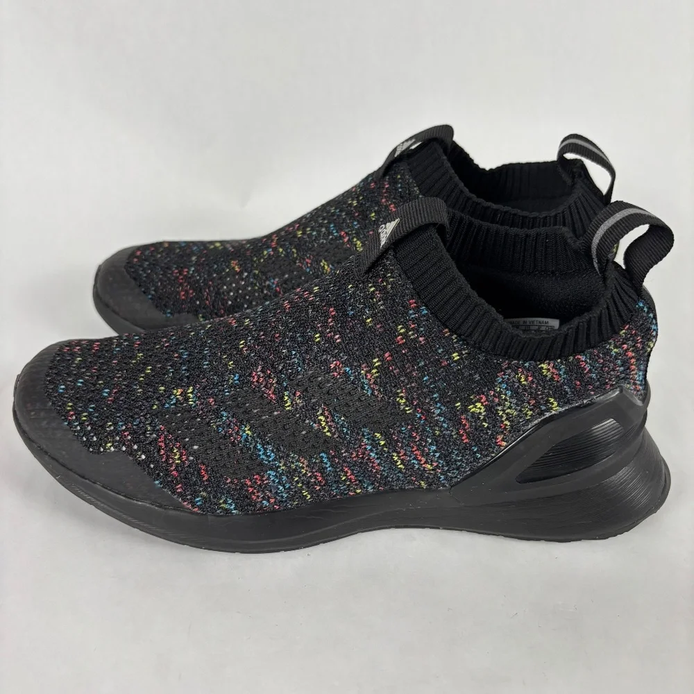 Adidas Men size 5 Sock Knit Black/Colors Sneakers Shoes Athletic Slip Ons